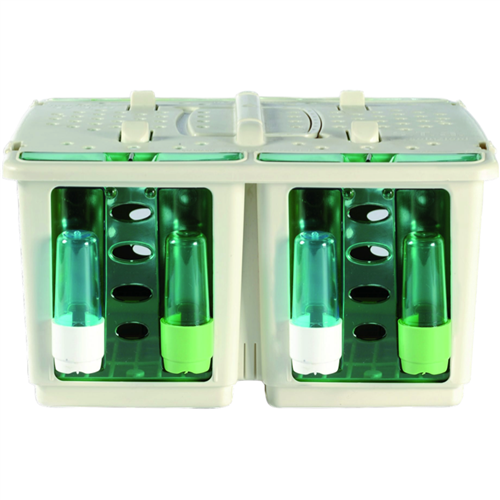 Vervoerskist met deksel 2-vaks klein plastic (NZ85)