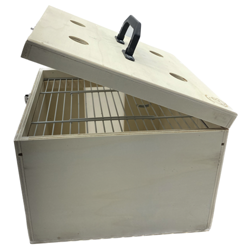 Vervoerskist met deksel en uitlaat grote parkiet 1-vaks