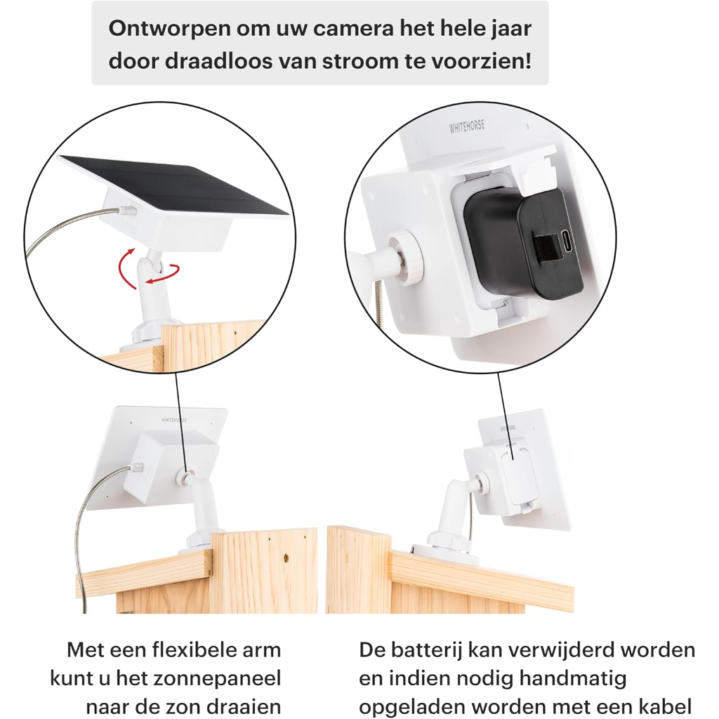 Vogelhuis Camera met Zonnepaneel – 2K WiFi Nestkastcamera