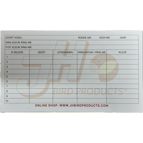 Kweekkaarten 25 stuks (voor Art. BBD-KWM)