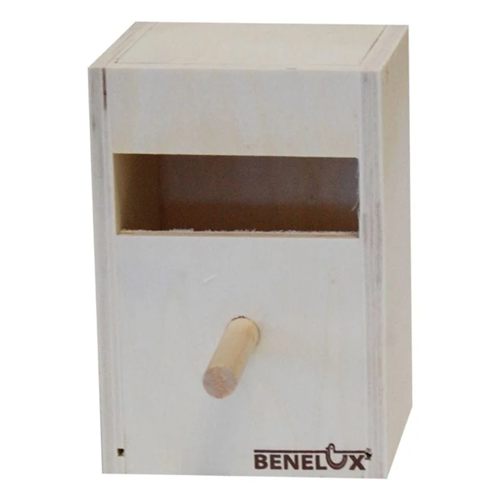 Exotenbakje hout rechthoekig gat 10x10x14,5cm