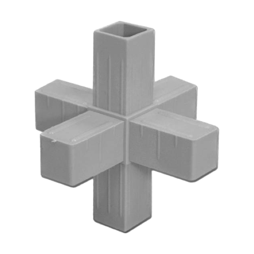 Verbinder 6-Weg (Kruis) - Grijs 20x20x1,5mm