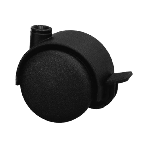 Meubelwiel met Rem + SchroefPen - Zwart 20x20x1,5mm