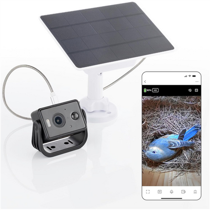 Vogelhuis Camera met Zonnepaneel – 2K WiFi Nestkastcamera
