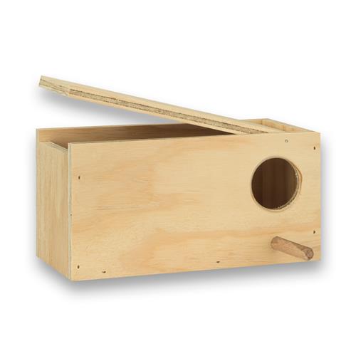 Nestkast voor grasparkieten horizontaal (klep links)