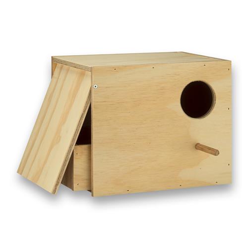 Nestkast met lade voor Engelse grasparkieten (klep links)