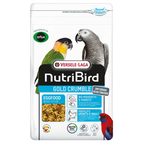 NutriBird Gold Crumble Grote Parkieten & Papegaaien 800g