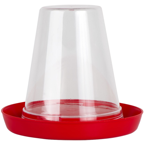 Pluimveedrinkbak voor kuikens en kwartels 0,6 liter rood