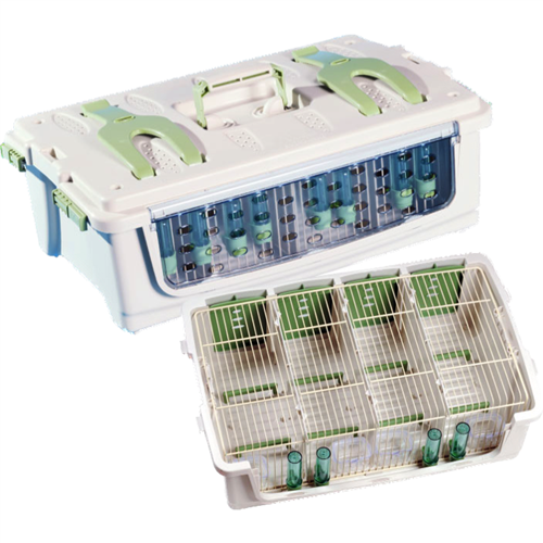 Vervoerskist met deksel 4-vaks groot plastic (NZ99)